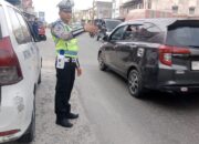 Pastikan Arus Lalu Lintas Kondusif, Sat Lantas Polres Batu Bara Kawal Titik Padat Jalinsum Indrapura
