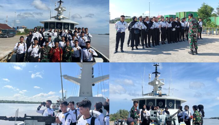 Semangat Merah Putih Berkibar di Laut: Calon Paskibraka Ketapang Sambangi KRI Sembilang-850