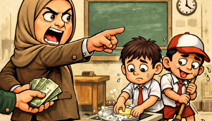 Sekolah Disulap Jadi Ladang Uang: Kepala SD 101865 Diduga Peras Pedagang dan Paksa Murid Jadi Buruh cuci Piring