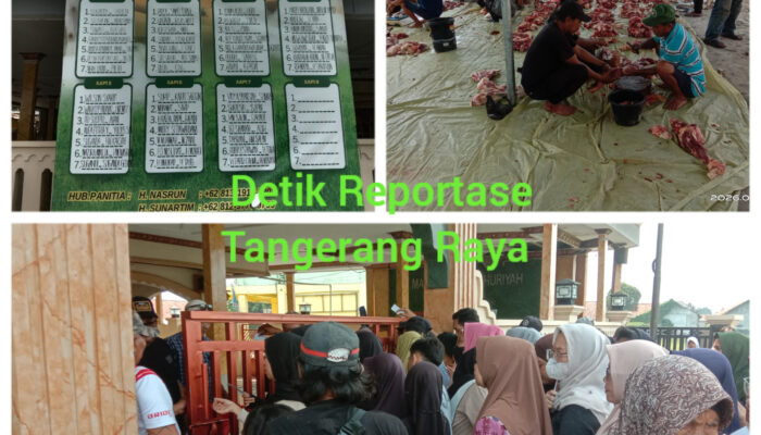 Masjid AL-Jumhuriyah Sembelih 9 Ekor Sapi Dan 2 Ekor Kambing Qurban di Hari Raya Idul Adha 1447 H