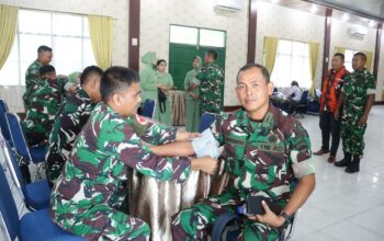 Donor Darah Sambut HUT ke-64 Korem 022/PT, Dandim 0208/Asahan: Setetes Darah Selamatkan Sesama