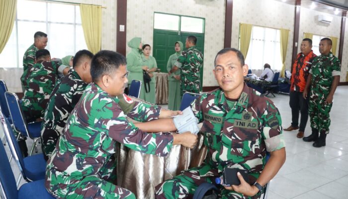 Donor Darah Sambut HUT ke-64 Korem 022/PT, Dandim 0208/Asahan: Setetes Darah Selamatkan Sesama
