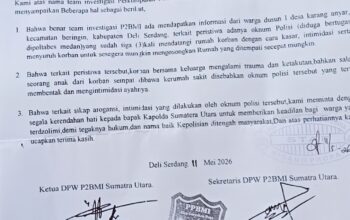 P2BMI Sumut Surati Kapolda, Desak Investigasi Dugaan Intimidasi dan Pengusiran Warga oleh Oknum Polisi