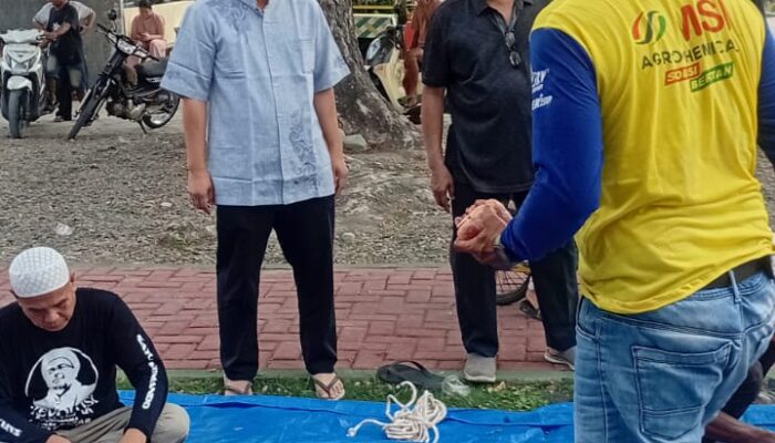 Patau Langsung Camat Batang Kuis Pemotongan Hewan Kurban, Kebersamaan Warga Tanjung Sari