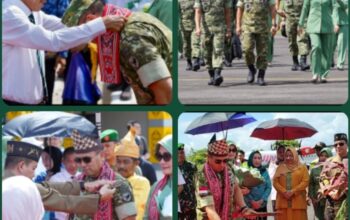Pangdam XII/Tanjungpura Disambut wakil bupati jamuri amir. S.H. dan Adat Dayak dan Forkopimda Saat Tiba di Ketapang