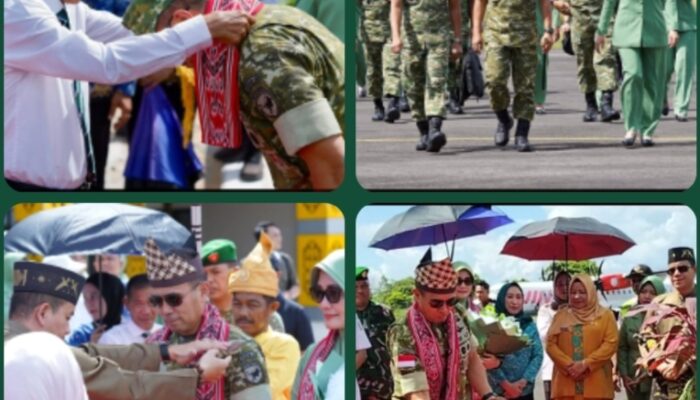 Pangdam XII/Tanjungpura Disambut wakil bupati jamuri amir. S.H. dan Adat Dayak dan Forkopimda Saat Tiba di Ketapang