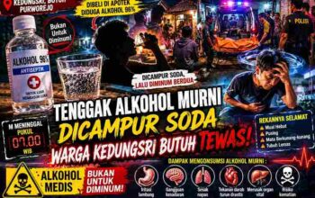 Warga Desa Kedungsri Purworejo meninggal dunia setelah diduga mengonsumsi alkohol murni yang dicampur minuman bersoda.