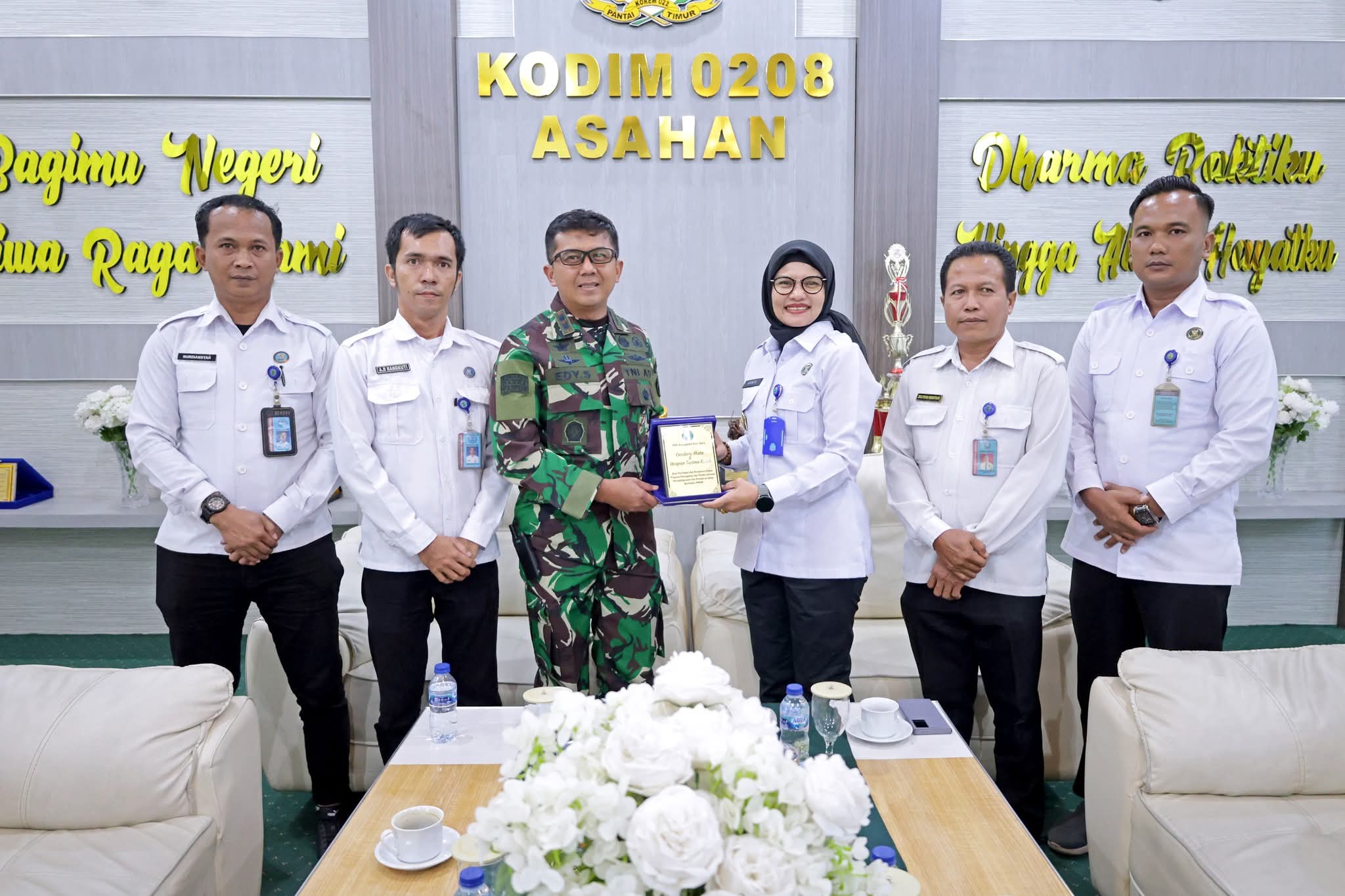 Dandim 0208 Asahan Letkol Inf Edy Syahputra menerima audiensi jajaran BNN Kabupaten Batu Bara