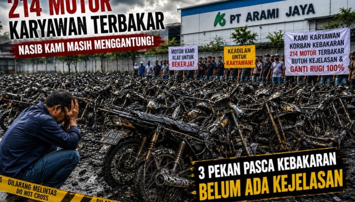 Nasional | 214 Motor Hangus di Area Parkir PT Arami Jaya: Siapa Bertanggung Jawab atas Kerugian Ratusan Karyawan?