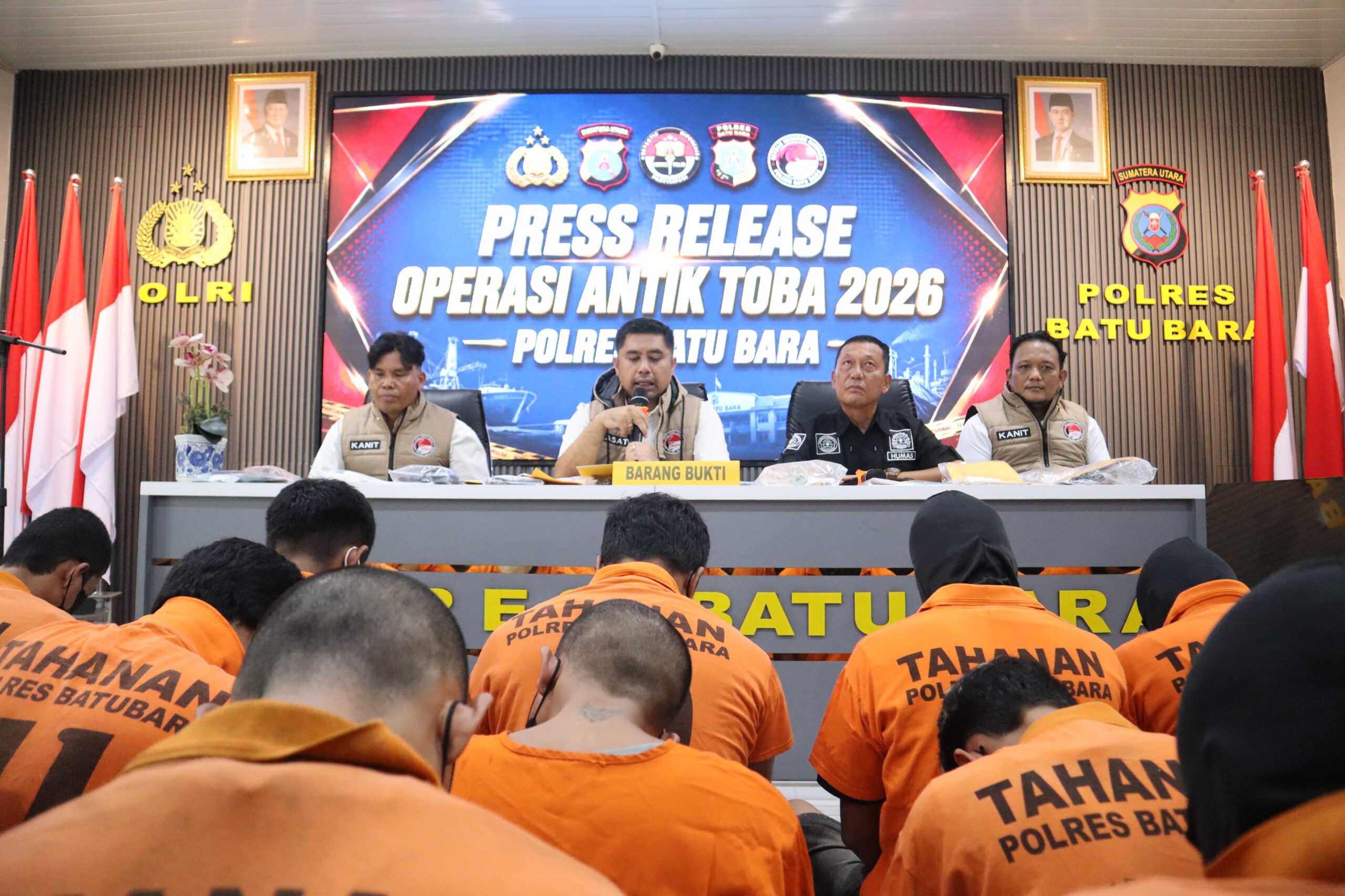 Operasi Antik Toba 2026 Polres Batu Bara ungkap 29 kasus narkoba dan 33 tersangka