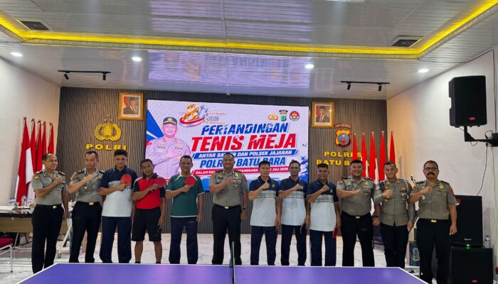 Semarak Hari Bhayangkara Ke-80, Polres Batu Bara Gelar Turnamen Tenis Meja Antar Satker dan Polsek Jajaran