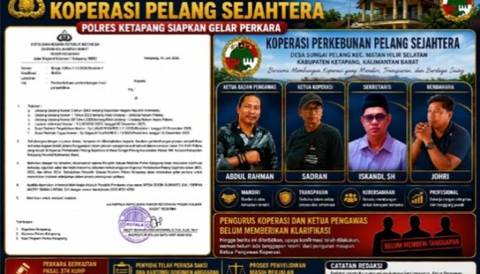 Dugaan Penggelapan Dana Koperasi Pelang Sejahtera Ketapang, Polisi Bidik Gelar Perkara, Sejauh Mana Perkembangannya?