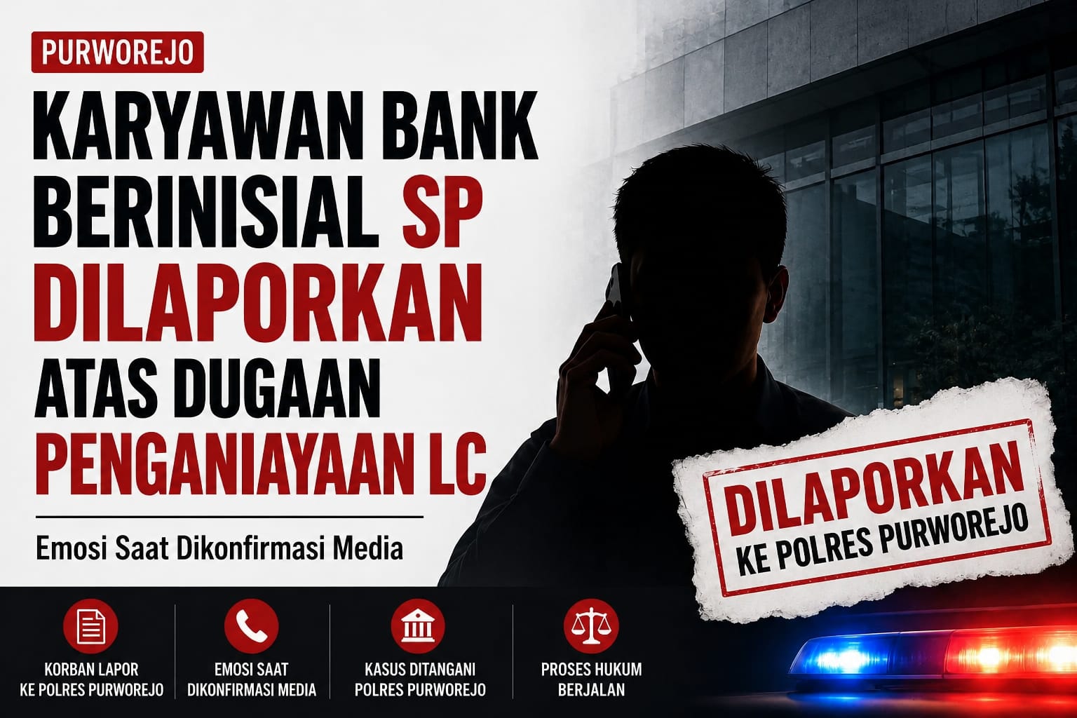 Surat tanda penerimaan laporan pengaduan kasus dugaan penganiayaan di Polres Purworejo melibatkan oknum karyawan bank.