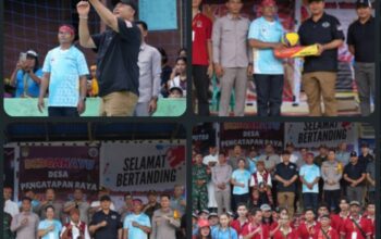 Bupati Ketapang Alexander Wilyo membuka turnamen bola voli antar desa dalam rangka Hari Jadi ke-16 Desa Pengatapan Raya Kecamatan Tumbang Titi.