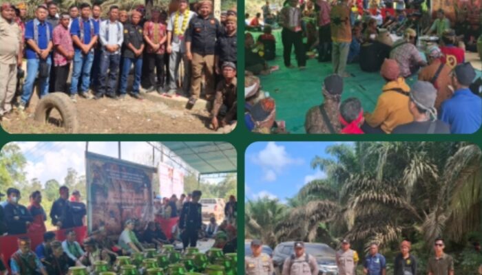 Polsek Jelai Hulu Bersama TNI dan Instansi Terkait Laksanakan Pengamanan Pembukaan Portal Adat Akses PT. FAPE dan PT. USP
