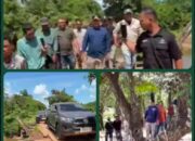 Bupati ketapang Aleksander Wilyo Tinjau langsung kondisi Jembatan Mambok di Dusun Segar Wangi Kecamatan Tumbang Titi