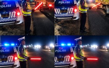 Sat Lantas Polres Batu Bara melakukan patroli malam di Jalinsum untuk mencegah kecelakaan dan balap liar