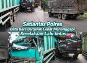 Dua Truk Tronton Tabrakan di Jalinsum Batu Bara, Satlantas Bergerak Cepat Tangani Korban dan Lakukan Olah TKP