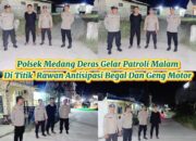 Antisipasi Begal hingga Geng Motor, Polsek Medang Deras Gelar Patroli Malam di Titik Rawan