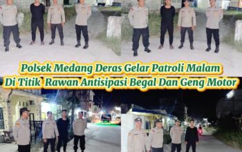 Antisipasi Begal hingga Geng Motor, Polsek Medang Deras Gelar Patroli Malam di Titik Rawan