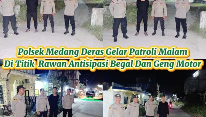 Antisipasi Begal hingga Geng Motor, Polsek Medang Deras Gelar Patroli Malam di Titik Rawan