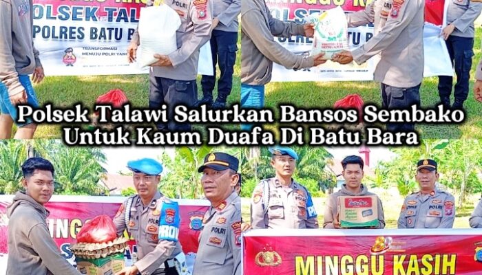 Perkuat Kemitraan, Polsek Talawi Gelar “Minggu Kasih” dan Salurkan Sembako untuk Warga Kurang Mampu