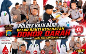 Peringatan Hari Bhayangkara Ke-80, Polres Batu Bara Gandeng Lintas Sektoral Gelar Aksi Donor Darah
