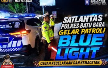 Patroli Blue Light Satlantas Polres Batu Bara Jaga Keamanan Jalinsum, Antisipasi Laka Lantas dan Kemacetan