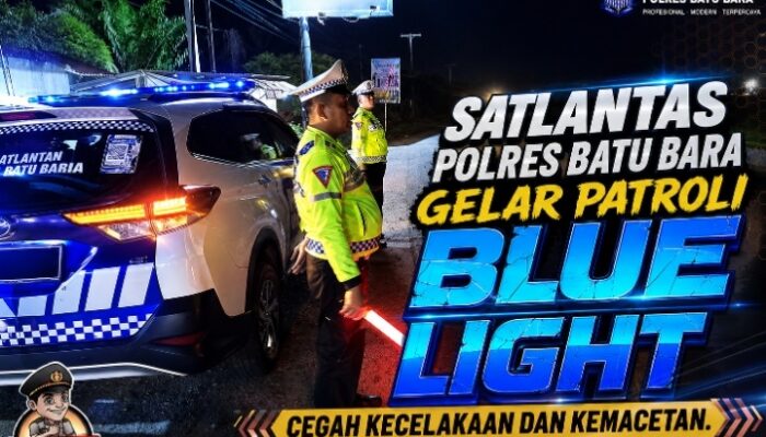Patroli Blue Light Satlantas Polres Batu Bara Jaga Keamanan Jalinsum, Antisipasi Laka Lantas dan Kemacetan