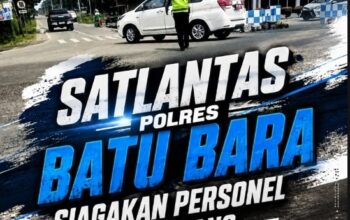 Antisipasi Kemacetan Jalinsum, Satlantas Polres Batu Bara Gencarkan Gatur Siang di Simpang Sei Bejangkar