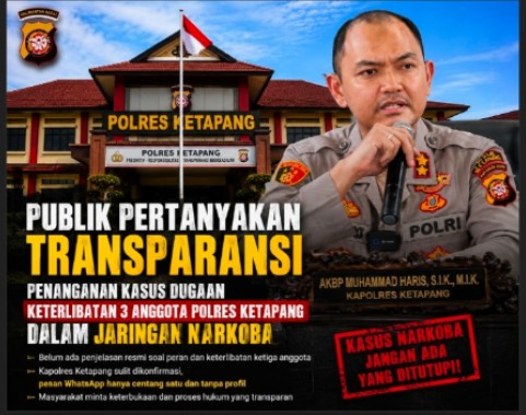 pemeriksaan tiga anggota kepolisian yang diamankan dalam perkara yang sedang ditangani Polres Ketapang.