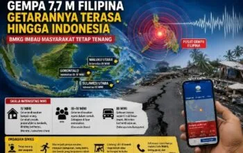 Jakarta | Getaran Gempa Magnitudo 7,7 di Filipina Terasa hingga Indonesia, Mengapa Guncangannya Menyebar ke Sejumlah Wilayah? Getaran gempa magnitudo 7,7 Filipina dirasakan di Maluku Utara, Gorontalo, dan Sulawesi Utara menurut BMKG