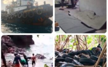 Kayong Utara | Bangkai Tongkang di Perairan Karimata Belum Dievakuasi, Muncul Pertanyaan Soal Penanganan Muatan Kapal