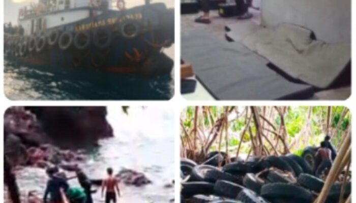 Kayong Utara | Bangkai Tongkang di Perairan Karimata Belum Dievakuasi, Muncul Pertanyaan Soal Penanganan Muatan Kapal