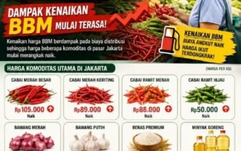 Harga sayur dan sembako di pasar Jakarta naik akibat dampak kenaikan BBM dan biaya distribusi dari daerah sentra produksi