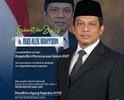 Dr. Rudi Alek Wahyudin resmi dilantik sebagai Kepala Biro Perencanaan Sekretariat Jenderal Kementerian Kelautan dan Perikanan KKP.