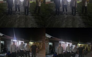 Personel Polsek Medang Deras dipimpin Ipda Muhammad Kadri menggelar patroli malam antisipasi geng motor