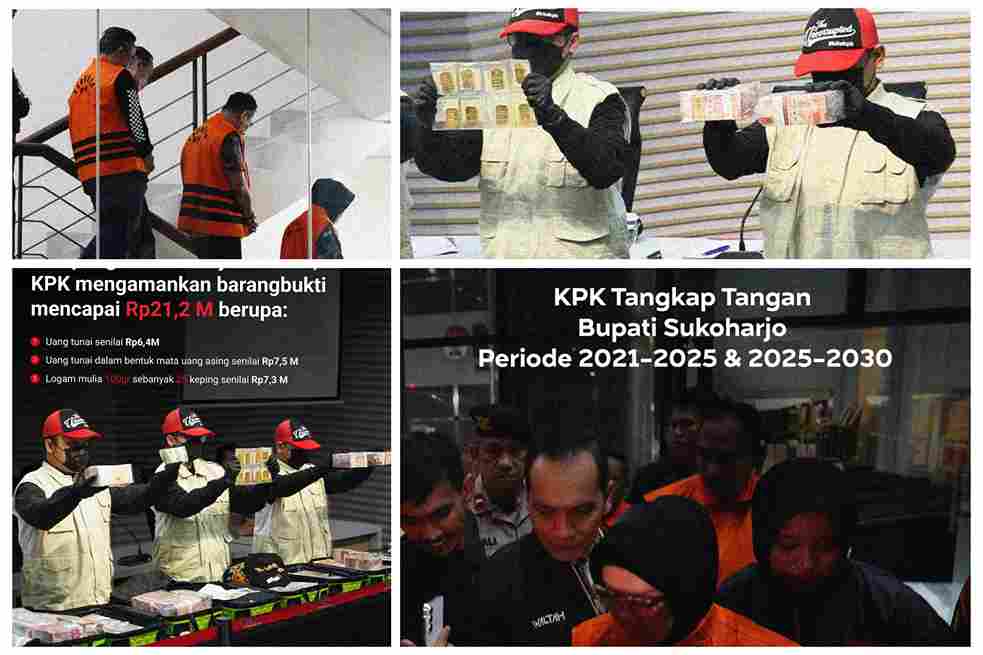 Komisi Pemberantasan Korupsi (KPK) menetapkan Bupati Sukoharjo Etik Suryani sebagai tersangka kasus korupsi.