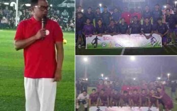 Bupati Pelalawan Zukri Misran menutup turnamen Mini Soccer Sorek Satu 2026.
