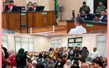 Suasana ruangan sidang Pengadilan Tipikor Pekanbaru saat pembacaan vonis Gubernur Nonaktif Riau Abdul Wahid.