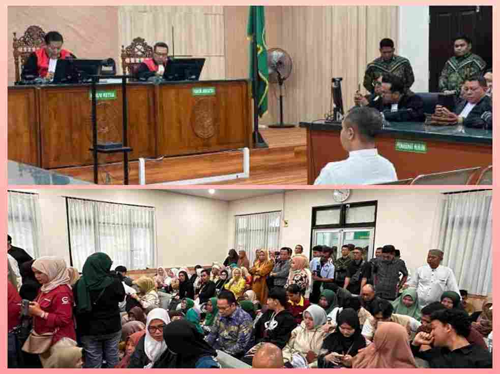Suasana ruangan sidang Pengadilan Tipikor Pekanbaru saat pembacaan vonis Gubernur Nonaktif Riau Abdul Wahid.