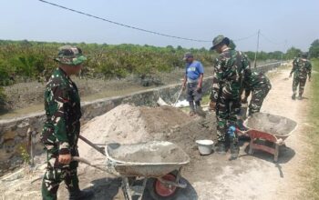 Tak Gentar Diterpa Terik Matahari, Satgas TMMD Ke-129 Kodim 0208/Asahan Kebut Pembangunan Turap Demi Lindungi Permukiman Warga Batu Bara