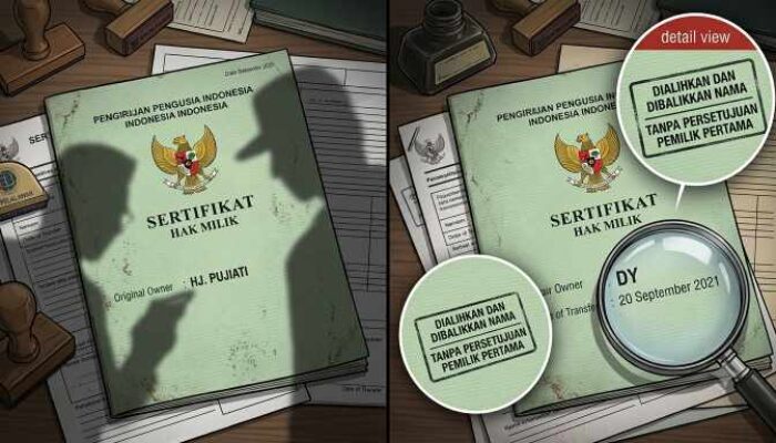 SERTIFIKAT “DISULAP” BALIK NAMA? Hj. Pujiati Cium Aroma Dugaan Persekongkolan Notaris dan Mafia Tanah di Pelalawan!
