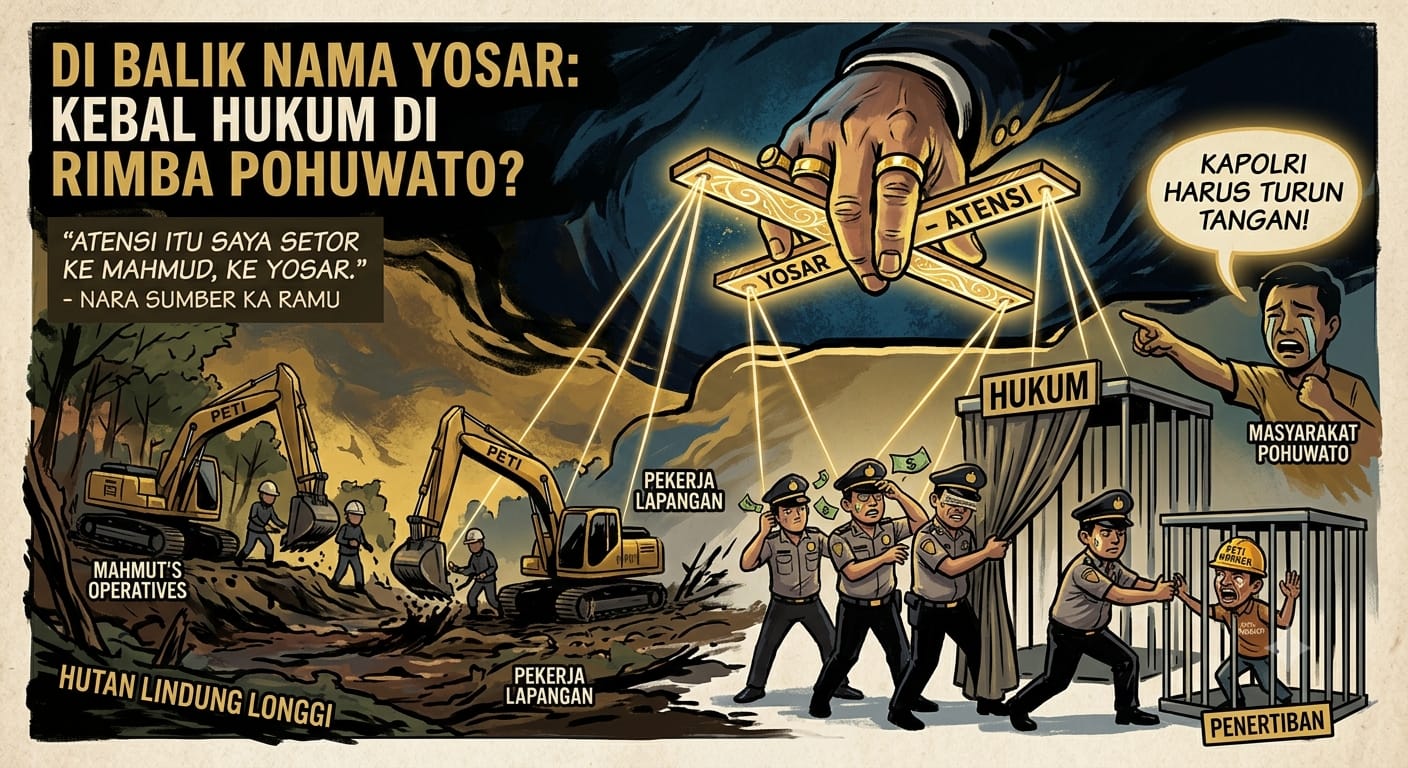 Aktivitas PETI di kawasan hutan lindung Pohuwato.