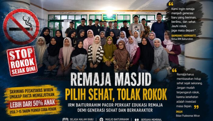 IRM Baiturrahim Pacor Perkuat Pembinaan Generasi Muda Lewat Edukasi Bahaya Rokok dan Pola Hidup Sehat
