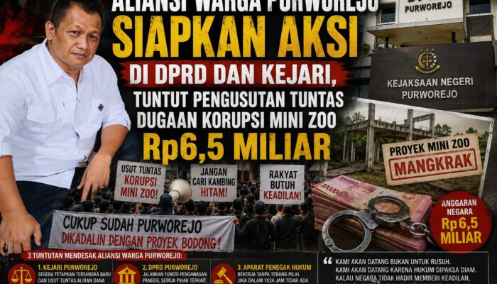Aliansi Warga Purworejo Siapkan Aksi di DPRD dan Kejari, Tuntut Pengusutan Tuntas Dugaan Korupsi Mini Zoo Rp6,5 Miliar