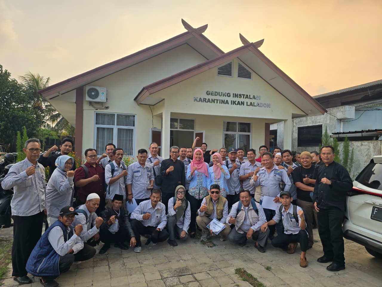 Rapat kinerja Penyuluh Perikanan Swadaya bersama Disnakan Kabupaten Bogor di Gedung Instalasi Karantina Ikan Hias Laladon.