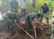 Satgas TMMD Ke-129 Kodim 0102/Pidie Kebut Penggalian Septic Tank MCK di Dayah Babul Ula Al-Munawarah
