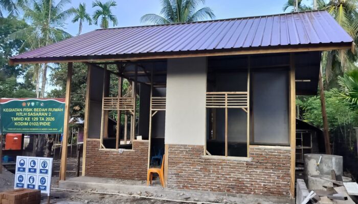 Kusen dan Batu Bata Rampung, Rehabilitasi RTLH Mulyana TMMD Ke-129 Tembus 47 Persen