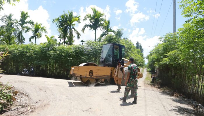 Jalan Diperlebar dan Diperkeras, Progres TMMD Ke-129 Kodim 0102/Pidie Tembus 93 Persen